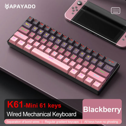 מקלדת גיימינג קומפקטית K61 עם תאורת RGB