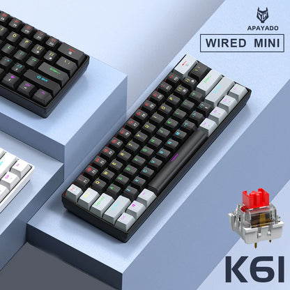 מקלדת גיימינג קומפקטית K61 עם תאורת RGB