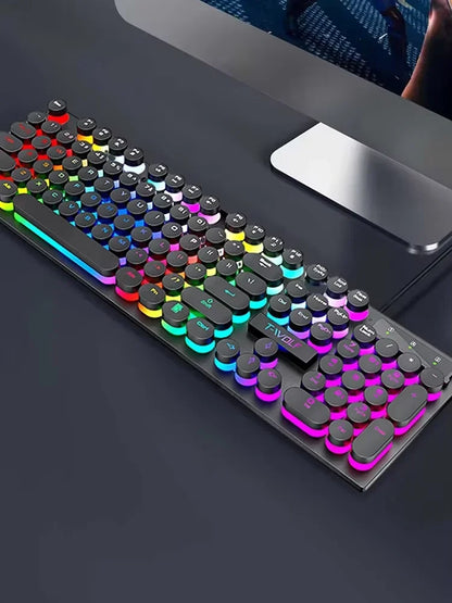 מקלדת גיימינג T80 עם תאורת RGB ומקשים עגולים