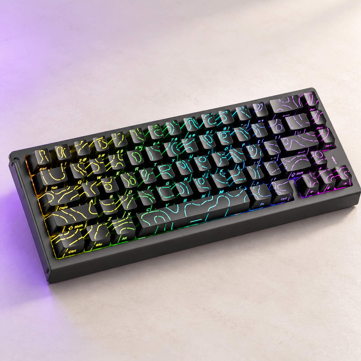 מקלדת גיימינג מגנטית ATTACK SHARK X68HE עם תאורת RGB
