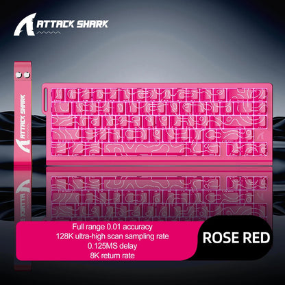 מקלדת ATTACK SHARK X68HE בגימור ורוד