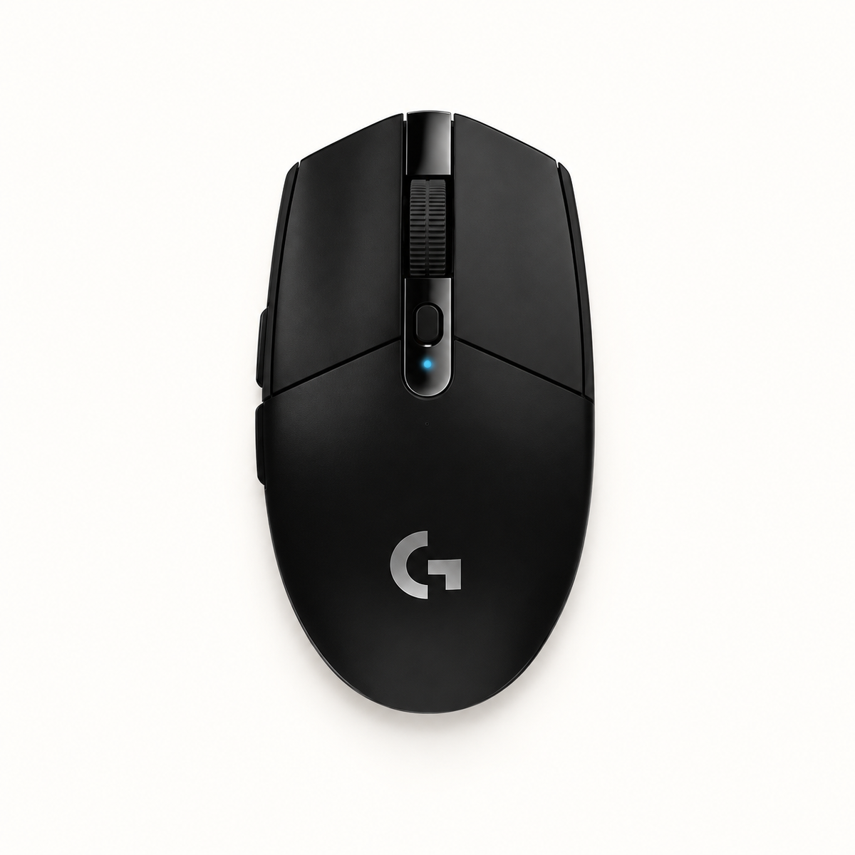 עכבר Logitech G305 בצבע שחור על רקע סטודיו בהיר
