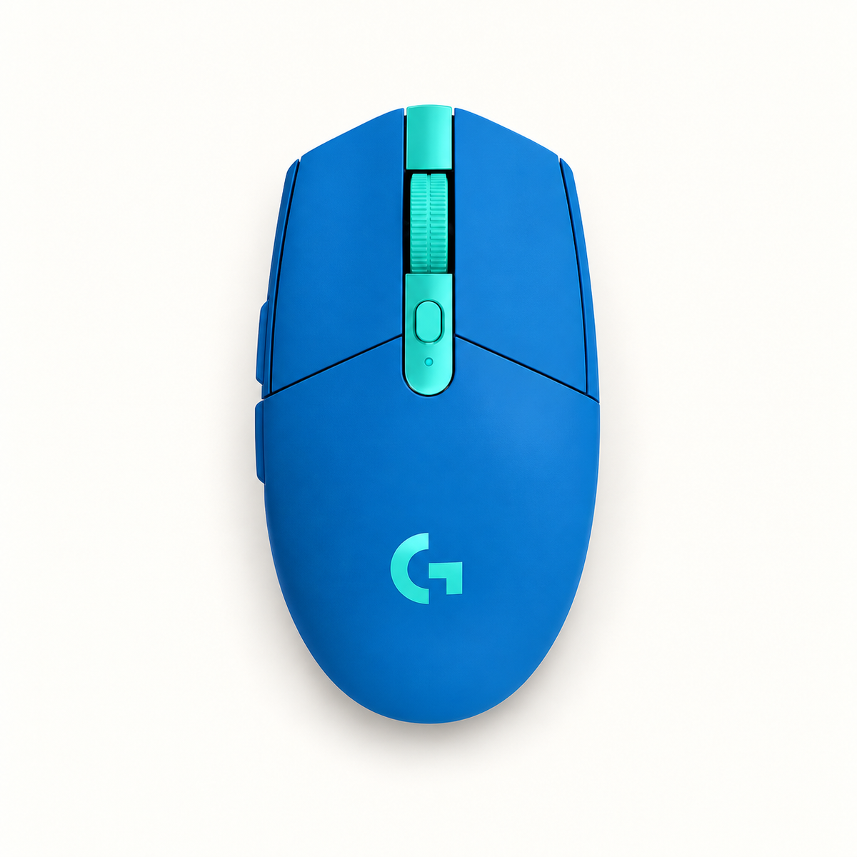 עכבר Logitech G305 בצבע כחול על רקע סטודיו בהיר